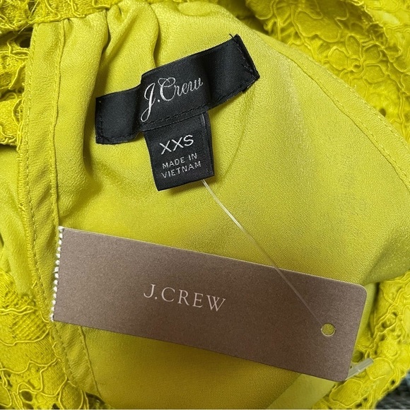 NWT J. Crew Chartreuse Tie Neck Lace Top #AG853 - Picture 6 of 8
